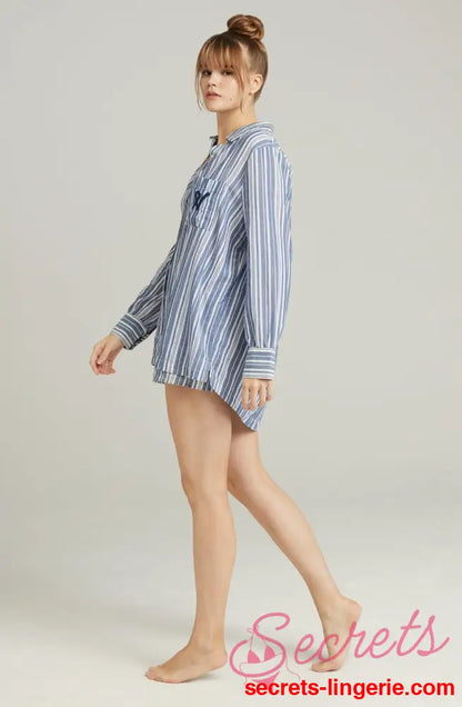 The Midi Shirt French Navy Stripe