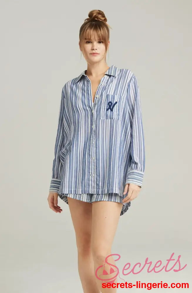 The Midi Shirt French Navy Stripe