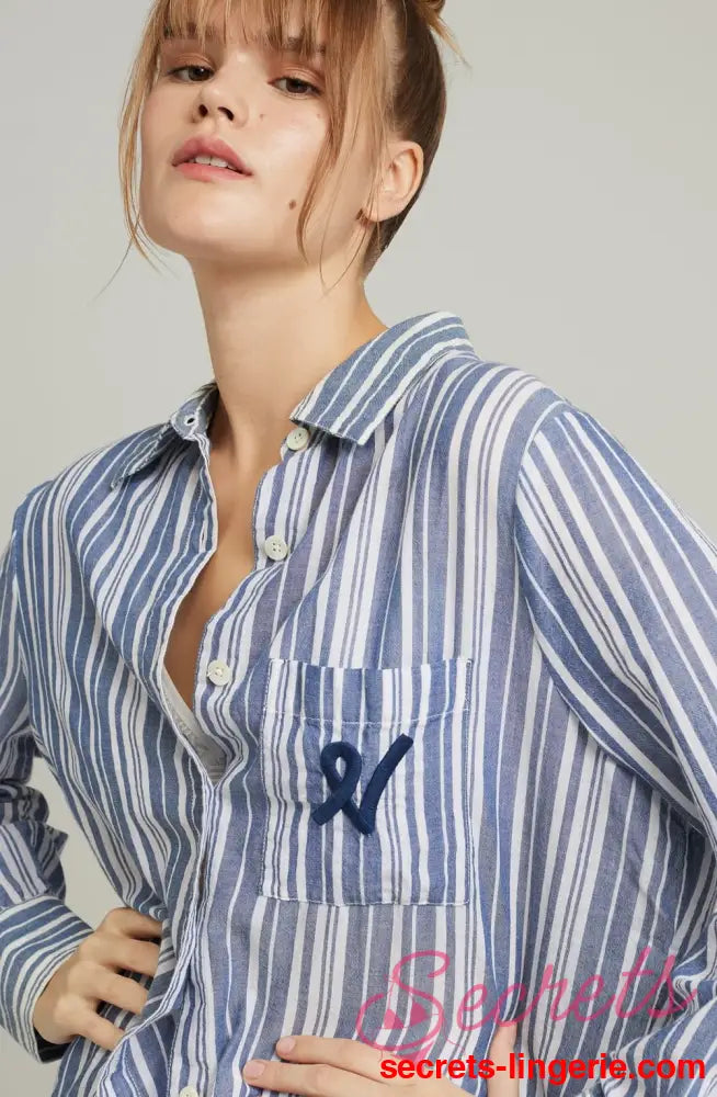The Midi Shirt French Navy Stripe
