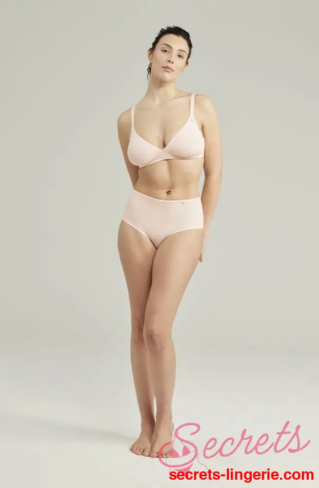 The Second Skin Stretch High Waist Brief Blush Pink