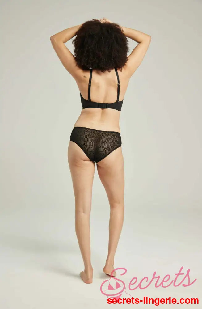 The Sheer Deco Hipster Brief Black