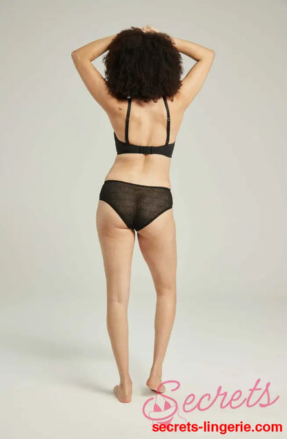 The Sheer Deco Hipster Brief Black