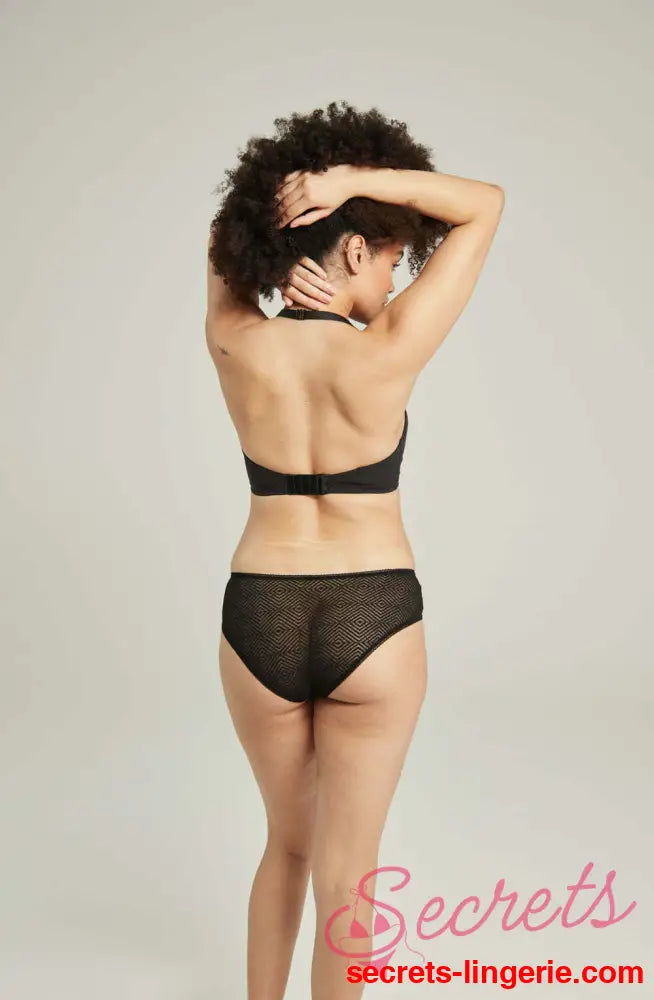 The Sheer Deco Hipster Brief Black