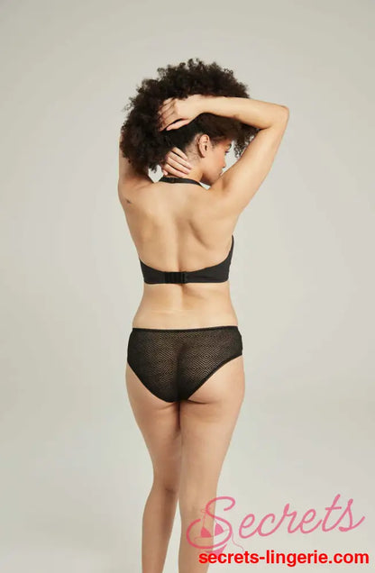 The Sheer Deco Hipster Brief Black