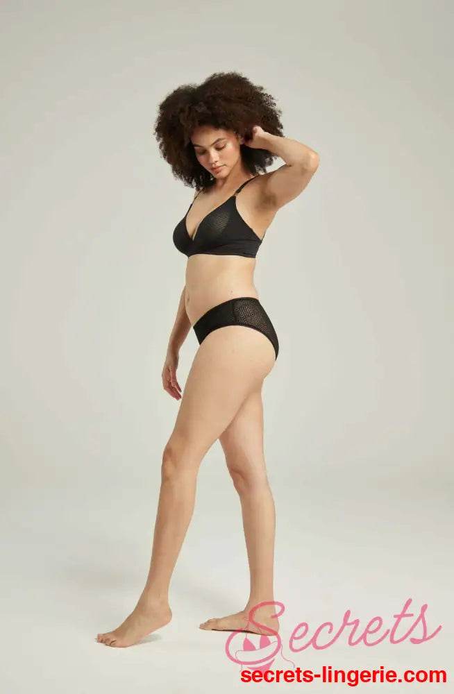 The Sheer Deco Hipster Brief Black