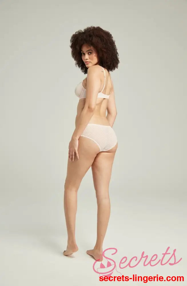 The Sheer Deco Hipster Brief Blush Pink
