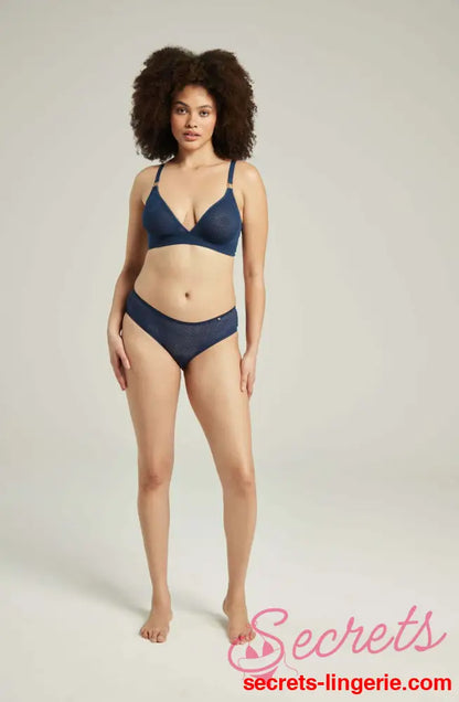The Sheer Deco Hipster Brief Navy