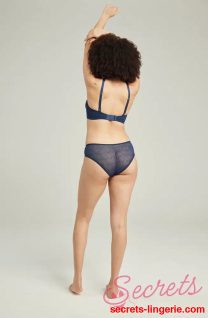 The Sheer Deco Hipster Brief Navy