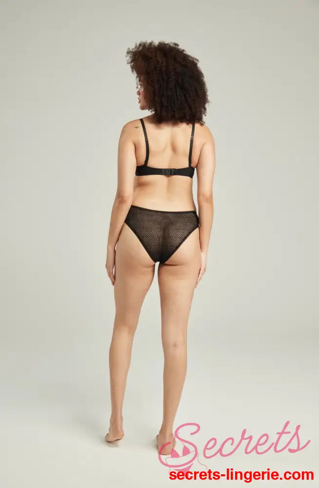 The Sheer Deco Lift Balcony Bra Black Up to GG Cup