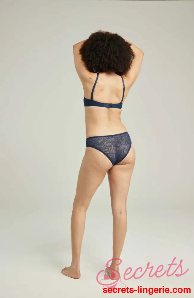 The Sheer Deco Lift Balcony Bra Navy Up to GG Cup