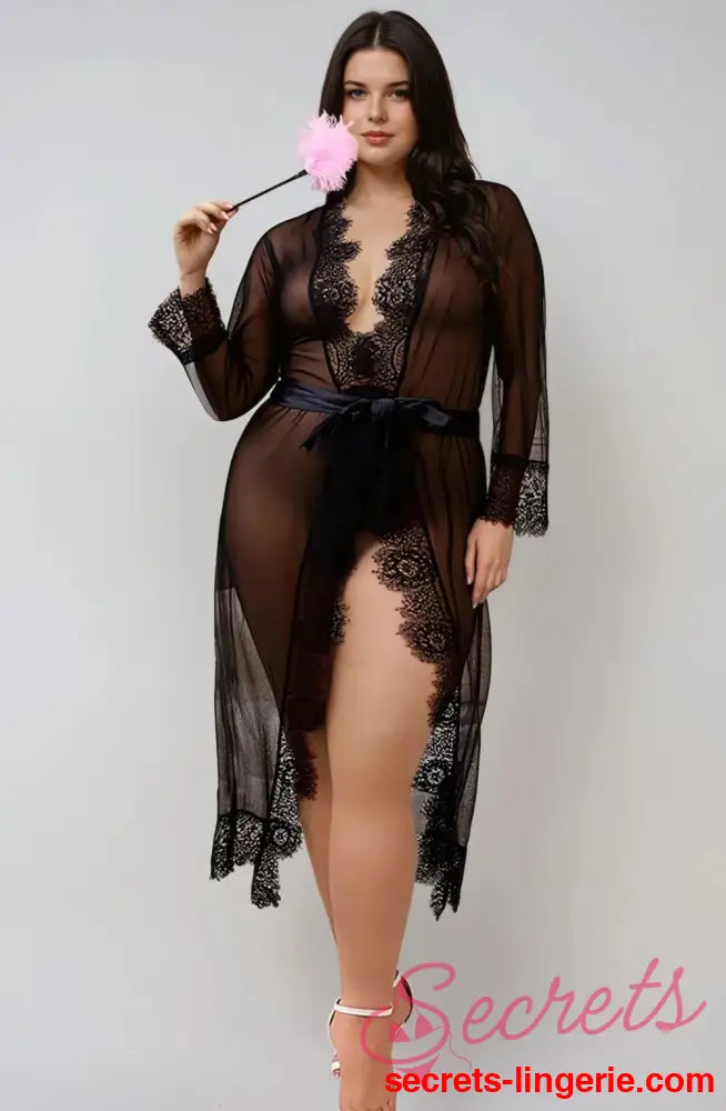 YesX YX734Q Lacey Black Robe