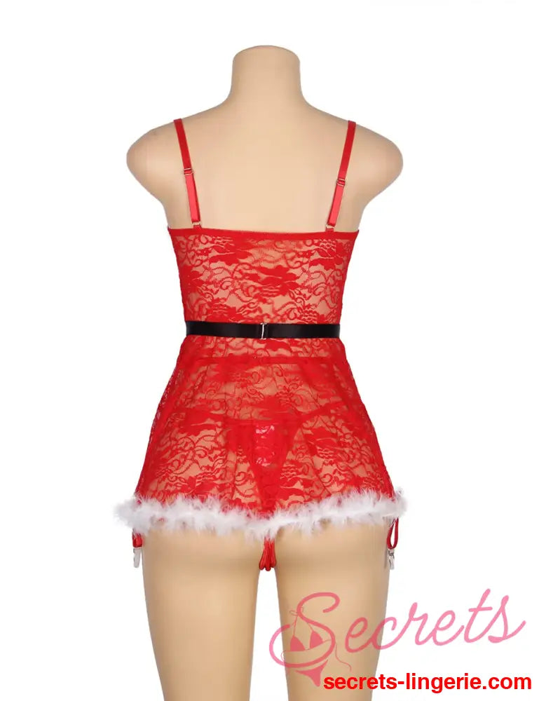 YesX YX7875 Christmas Sexy Floral Babydoll