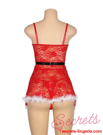 YesX YX7875 Christmas Sexy Floral Babydoll