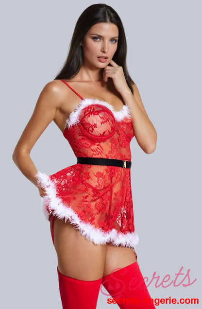 YesX YX7875 Christmas Sexy Floral Babydoll