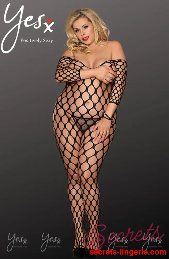 YesX YX811Q Bodystocking - Black / One Size (Plus)