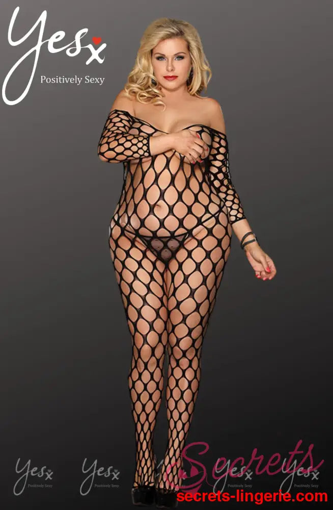 YesX YX811Q Bodystocking - Black / One Size (Plus)
