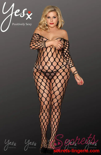 YesX YX811Q Bodystocking - Black / One Size (Plus)