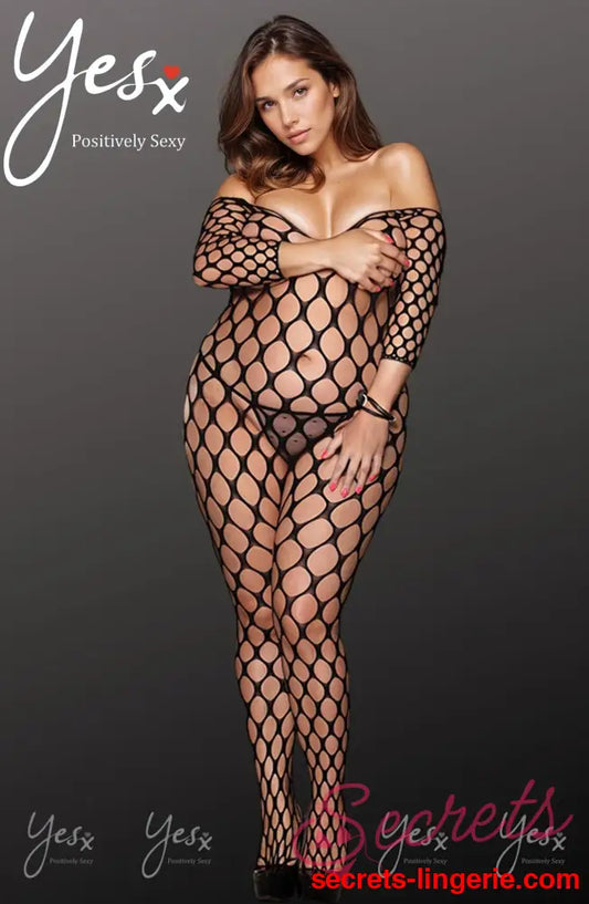 YesX YX811Q Bodystocking - Black / One Size (Plus)
