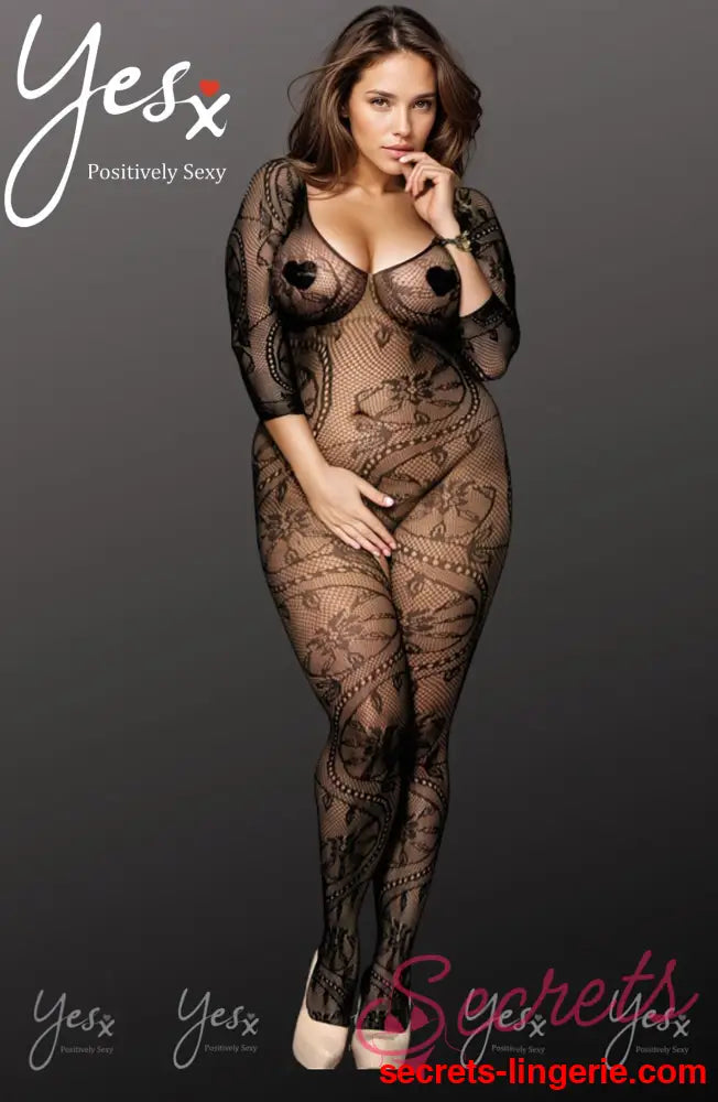 YesX YX812Q Bodystocking - Nero (Black) / One Size (Plus)