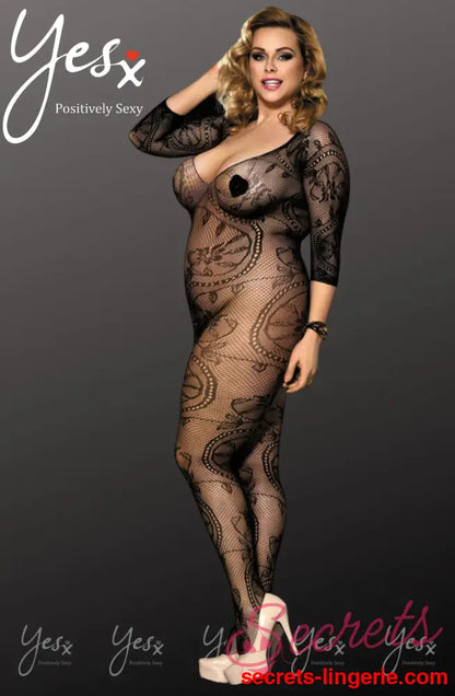 YesX YX812Q Bodystocking - Nero (Black) / One Size (Plus)