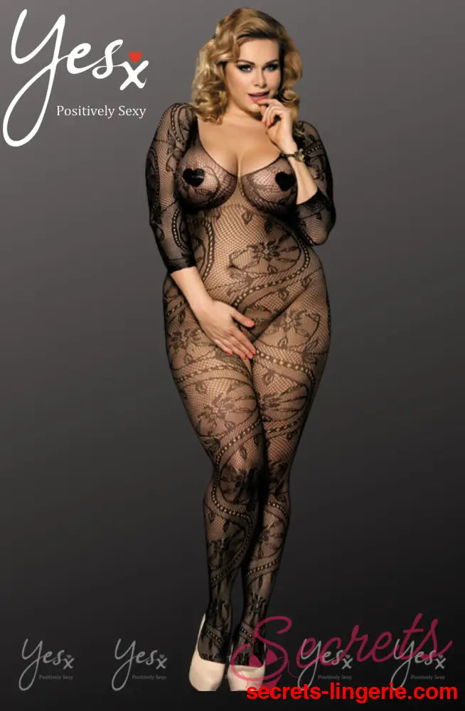 YesX YX812Q Bodystocking - Nero (Black) / One Size (Plus)