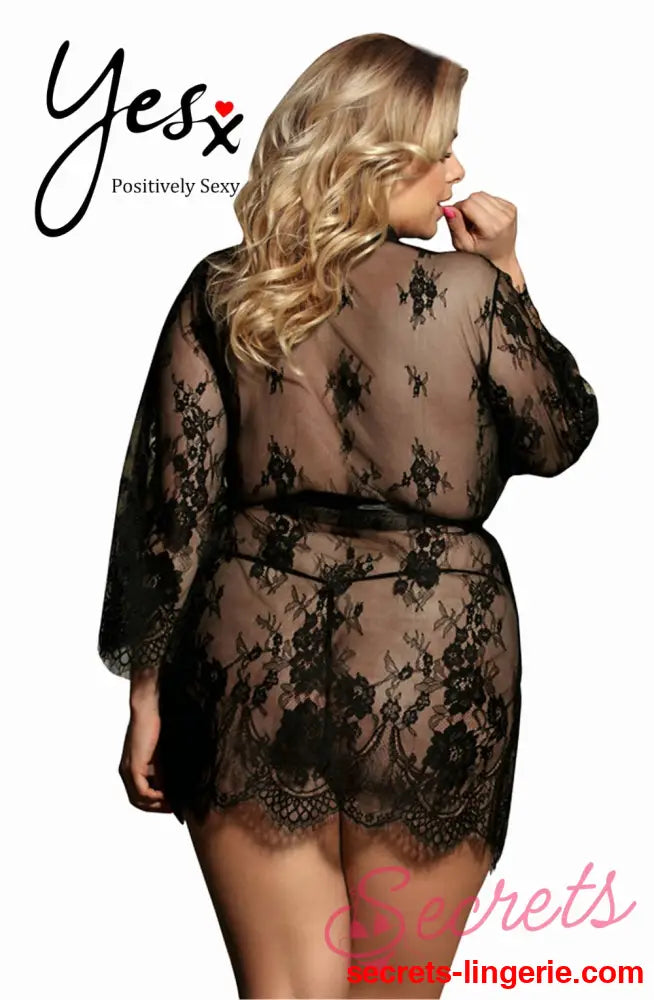 YesX YX827Q Robe Set Black - Up to 6XL