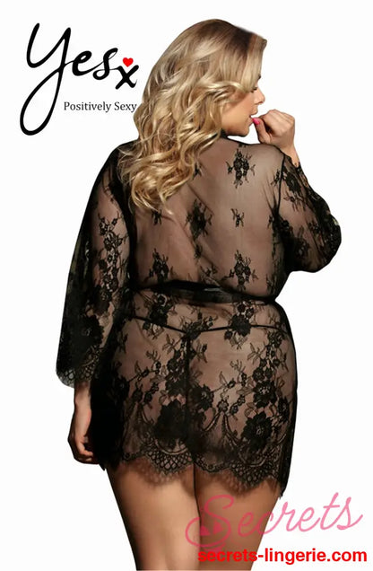YesX YX827Q Robe Set Black - Up to 6XL