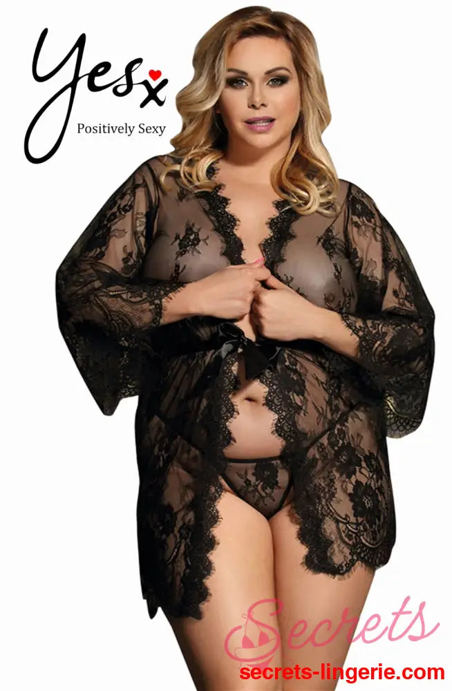 YesX YX827Q Robe Set Black - Up to 6XL