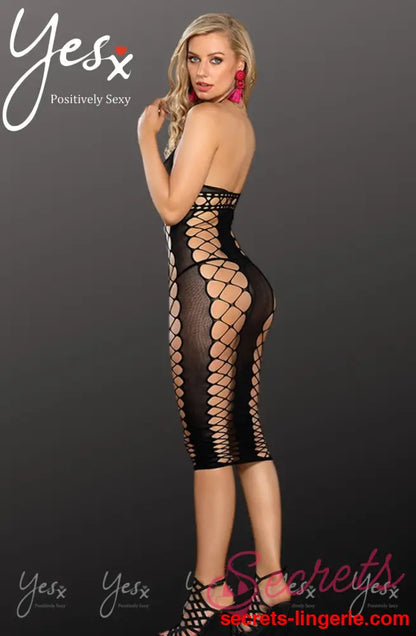 YesX YX834 Bodystocking Dress - Black / One Size