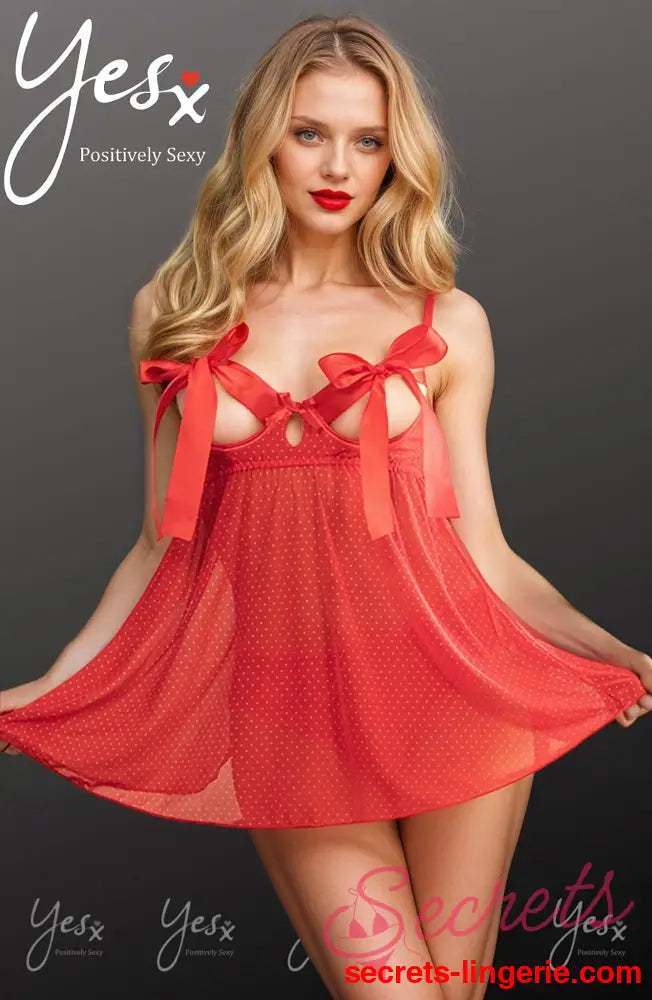 YesX YX841 Red Babydoll Set