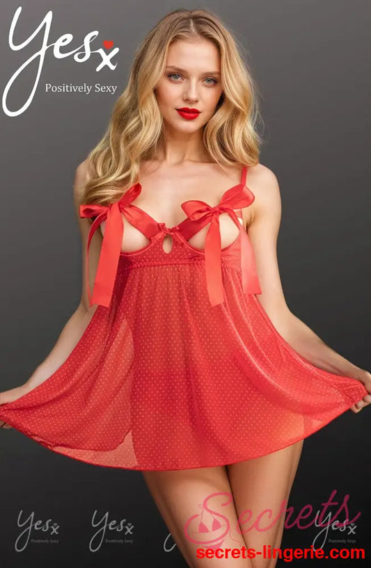 YesX YX841 Red Babydoll Set