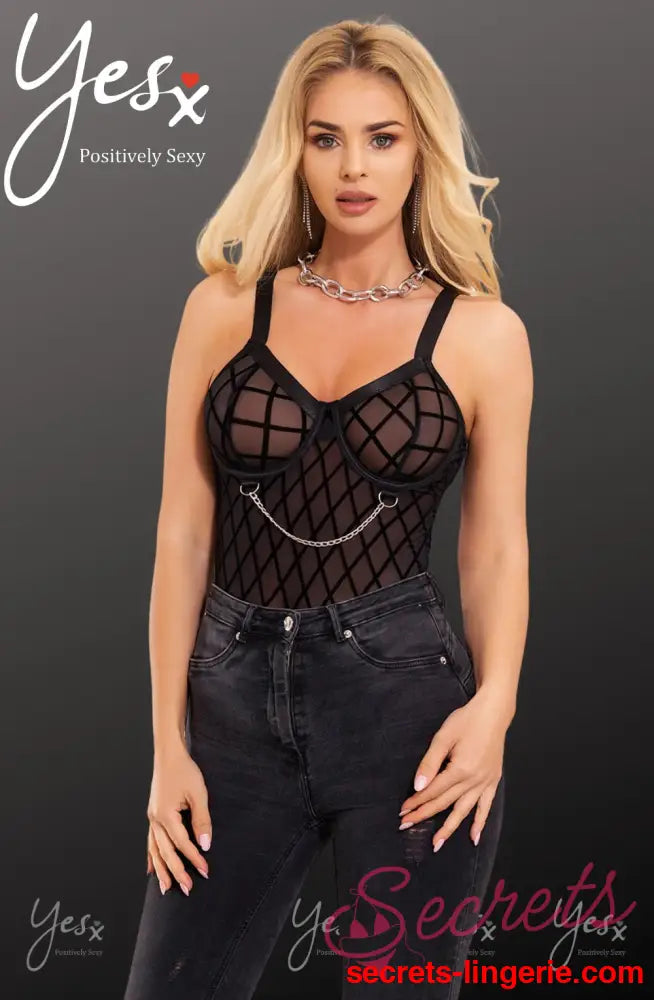 YesX YX846 Black Bodysuit