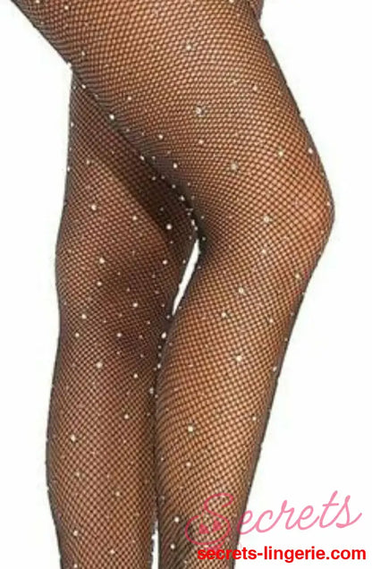 YesX YX850 Sparkly Fishnet Black - Black / XS/M