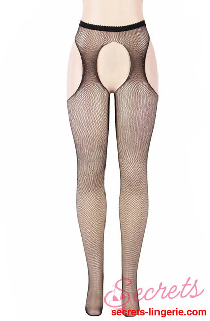 YesX YX850 Sparkly Fishnet Black - Black / XS/M