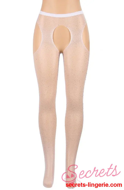 YesX YX851 Sparkly Fishnet White - White / XS/M