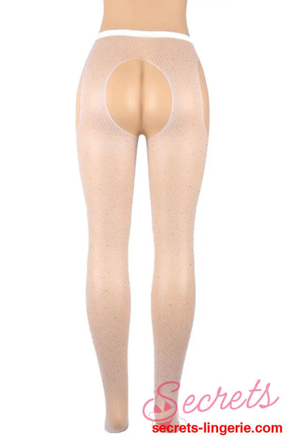 YesX YX851 Sparkly Fishnet White - White / XS/M