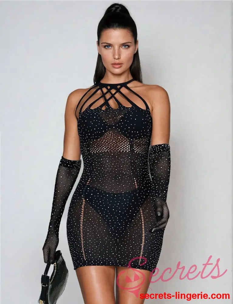 YesX YX865 Sparkle Rhinestone Fishnet