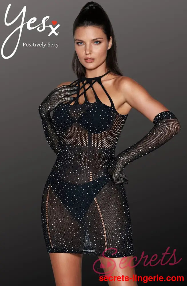 YesX YX865 Sparkle Rhinestone Fishnet