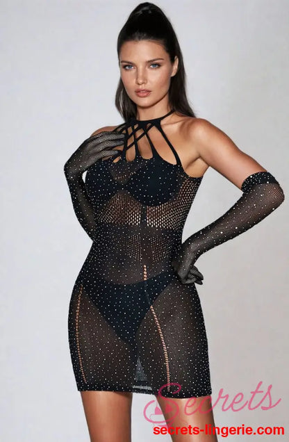 YesX YX865 Sparkle Rhinestone Fishnet