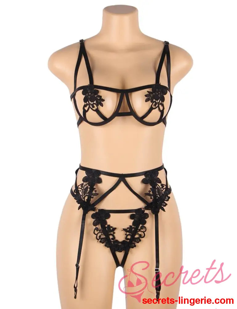 YesX YX867Q 3 Piece Bra Set Up To 4XL