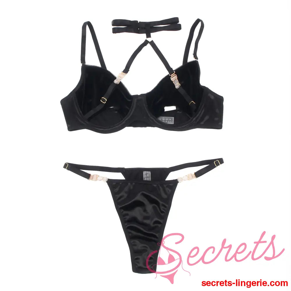 YesX YX871 Hollow Cut Halter Bra Set