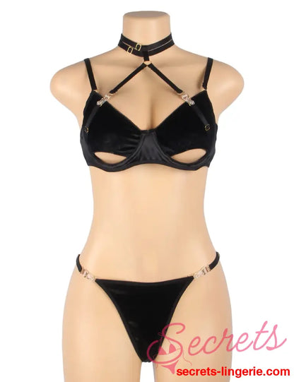 YesX YX871 Hollow Cut Halter Bra Set