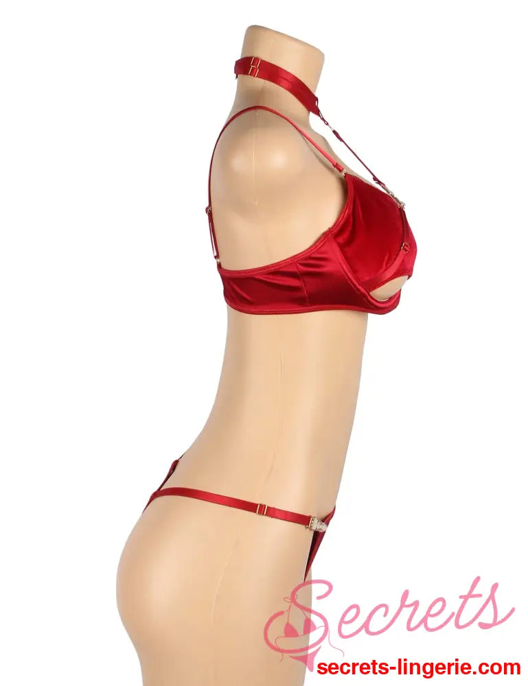 YesX YX872 Hollow Cut Halter Bra Set