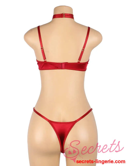 YesX YX872Q Hollow Cut Halter Bra Set Up To 2XL