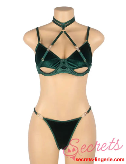 YesX YX873 Hollow Cut Halter Bra Set