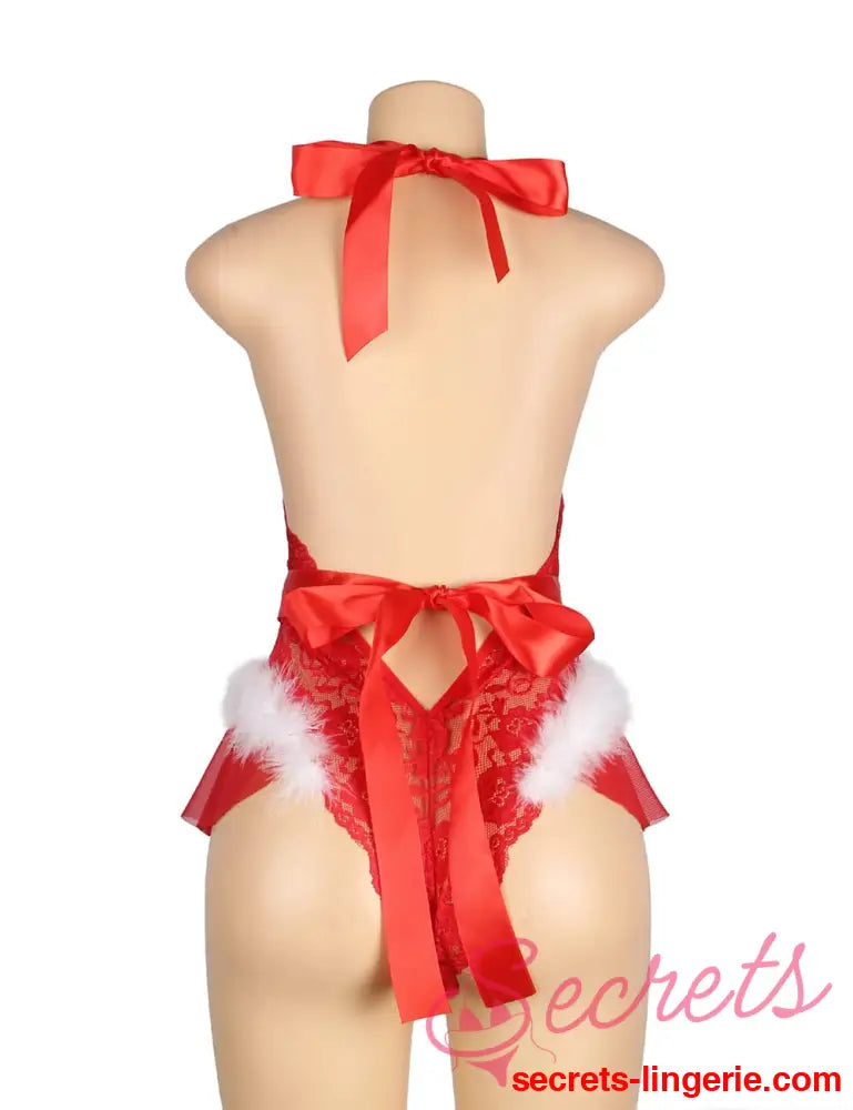 YesX YX874Q Christmas Sexy Halter Neck Teddy Up To 4XL