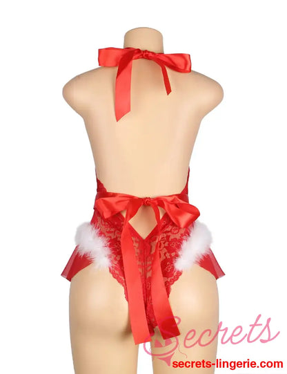 YesX YX874Q Christmas Sexy Halter Neck Teddy Up To 4XL