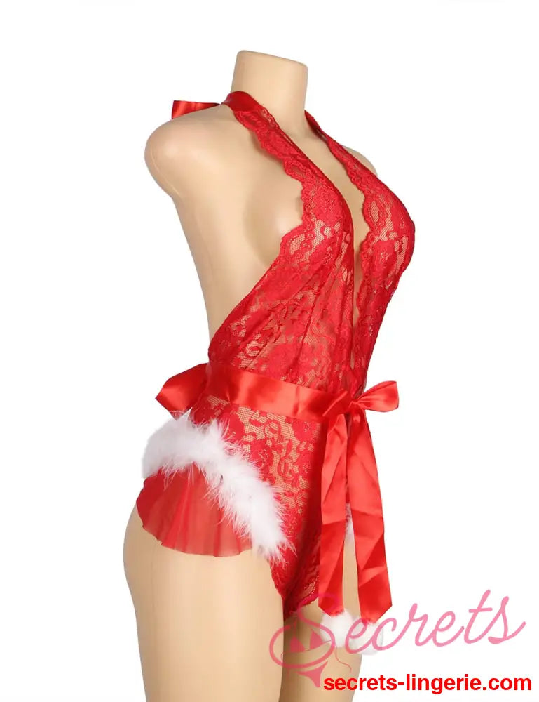 YesX YX874Q Christmas Sexy Halter Neck Teddy Up To 4XL