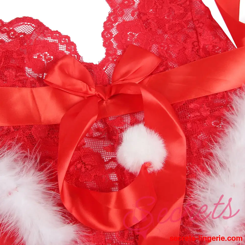 YesX YX874Q Christmas Sexy Halter Neck Teddy Up To 4XL