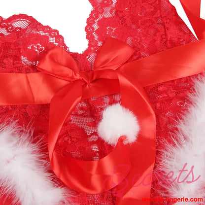 YesX YX874Q Christmas Sexy Halter Neck Teddy Up To 4XL